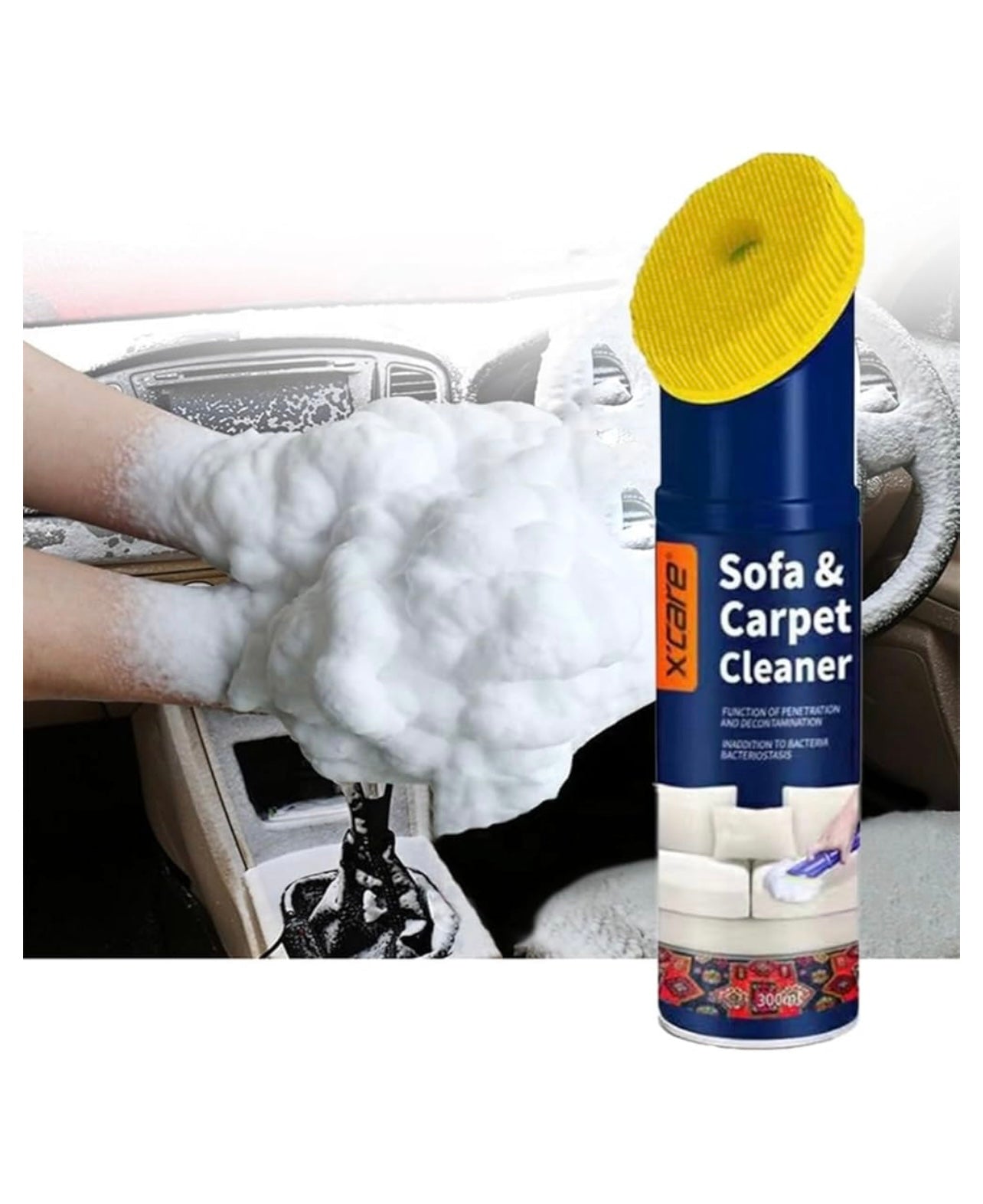 XCARE Multipurpose Foam Cleaner – 300ML for Leather, Fabric, and Car Interiors