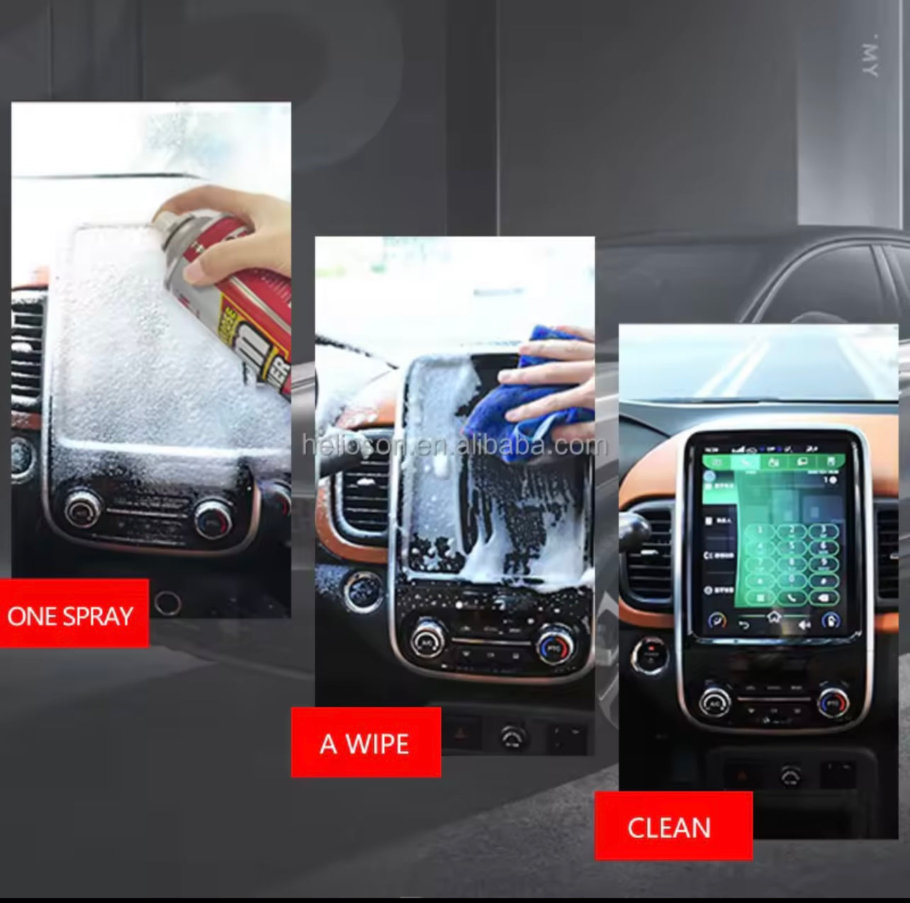 Getsun Multi-Purpose Foam Cleaner with Brush – All-Purpose Cleaner for Car, Home, Sofa, Carpet, and Tyres