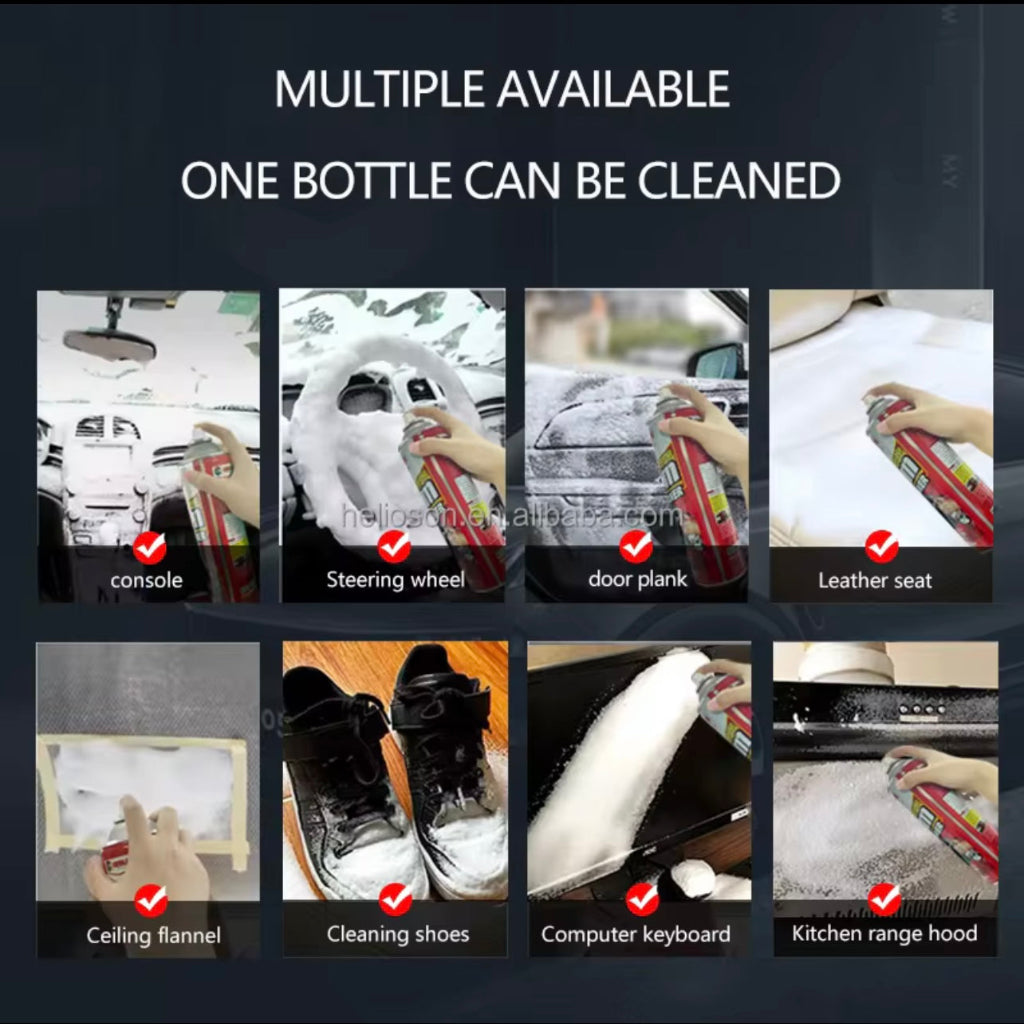 Getsun Multi-Purpose Foam Cleaner with Brush – All-Purpose Cleaner for Car, Home, Sofa, Carpet, and Tyres