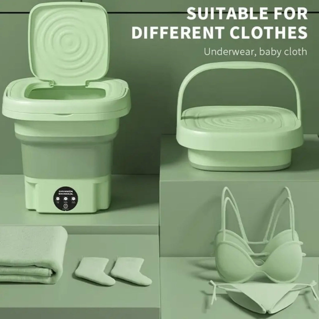 Portable Mini Washing Machine β Foldable, Deep-Clean, Perfect for Underwear, Socks & Small Clothes β Ideal for Dorms, Homes & Travel
