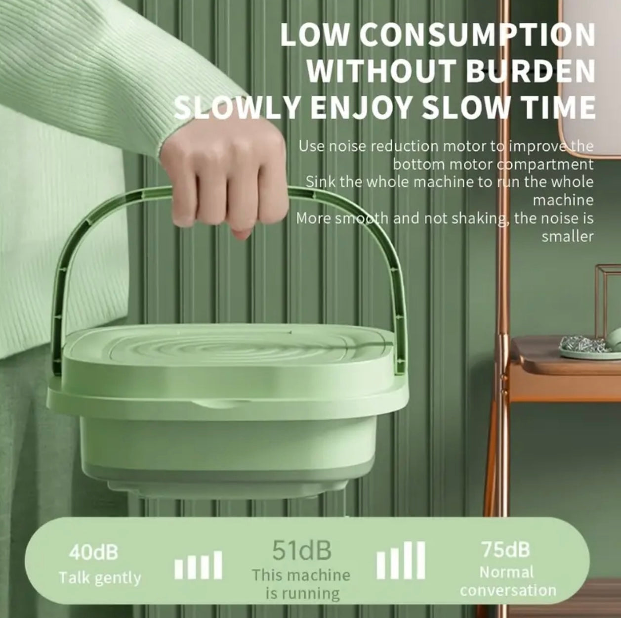 غسالة صغيرة محمولة - قابلة للطي، تنظيف عميق، مثالية للملابس الداخلية والجوارب والملابس الصغيرة - مثالية للمساكن والمنازل والسفر