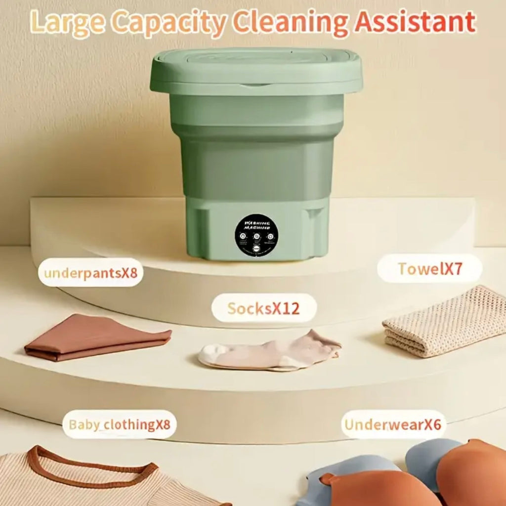Portable Mini Washing Machine β Foldable, Deep-Clean, Perfect for Underwear, Socks & Small Clothes β Ideal for Dorms, Homes & Travel