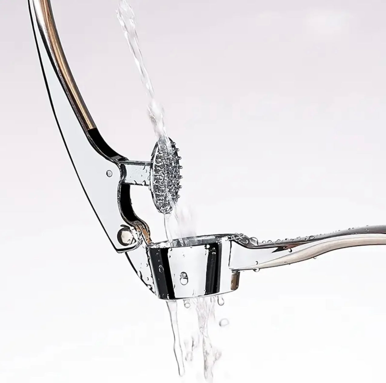 عصارة الثوم المصنوعة من الفولاذ المقاوم للصدأ – كسارة الثوم اليدوية بمقبض مريح