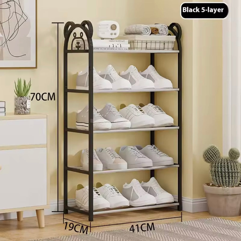 رف تخزين الأحذية من الأنابيب الفولاذية 5 طبقات - منظم سهل وعملي