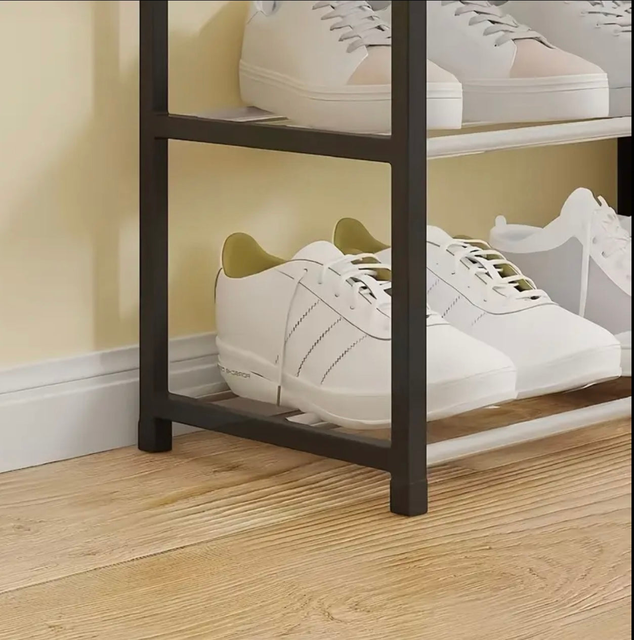 رف تخزين الأحذية من الأنابيب الفولاذية 5 طبقات - منظم سهل وعملي