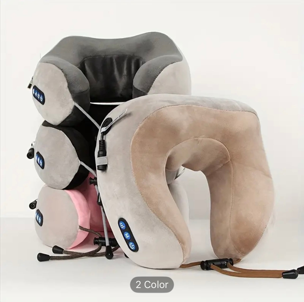 وسادة تدليك الرقبة الكهربائية على شكل حرف U - تحاكي تدليك اليد للاسترخاء في المنزل والمكتب والسفر