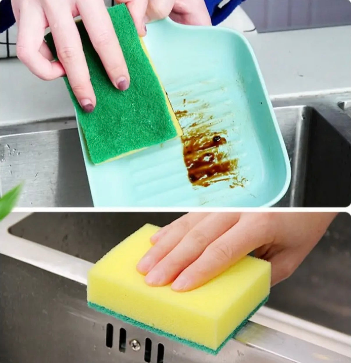 10pcs Dishwashing Sponges – High-Density Kitchen Cleaning