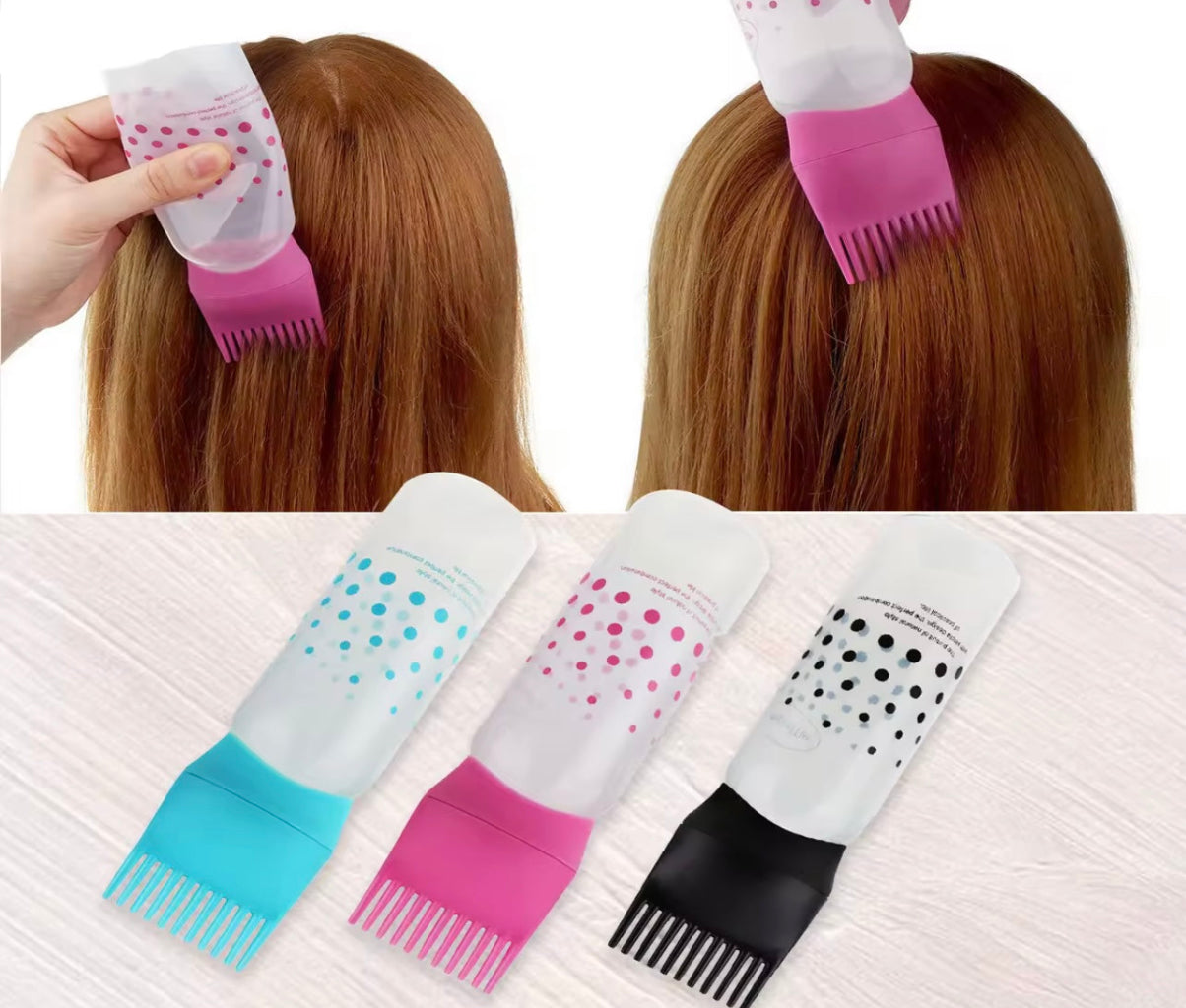 3pcs Hair Oil & Dye Brushes with Built-In Combs – Dot Design