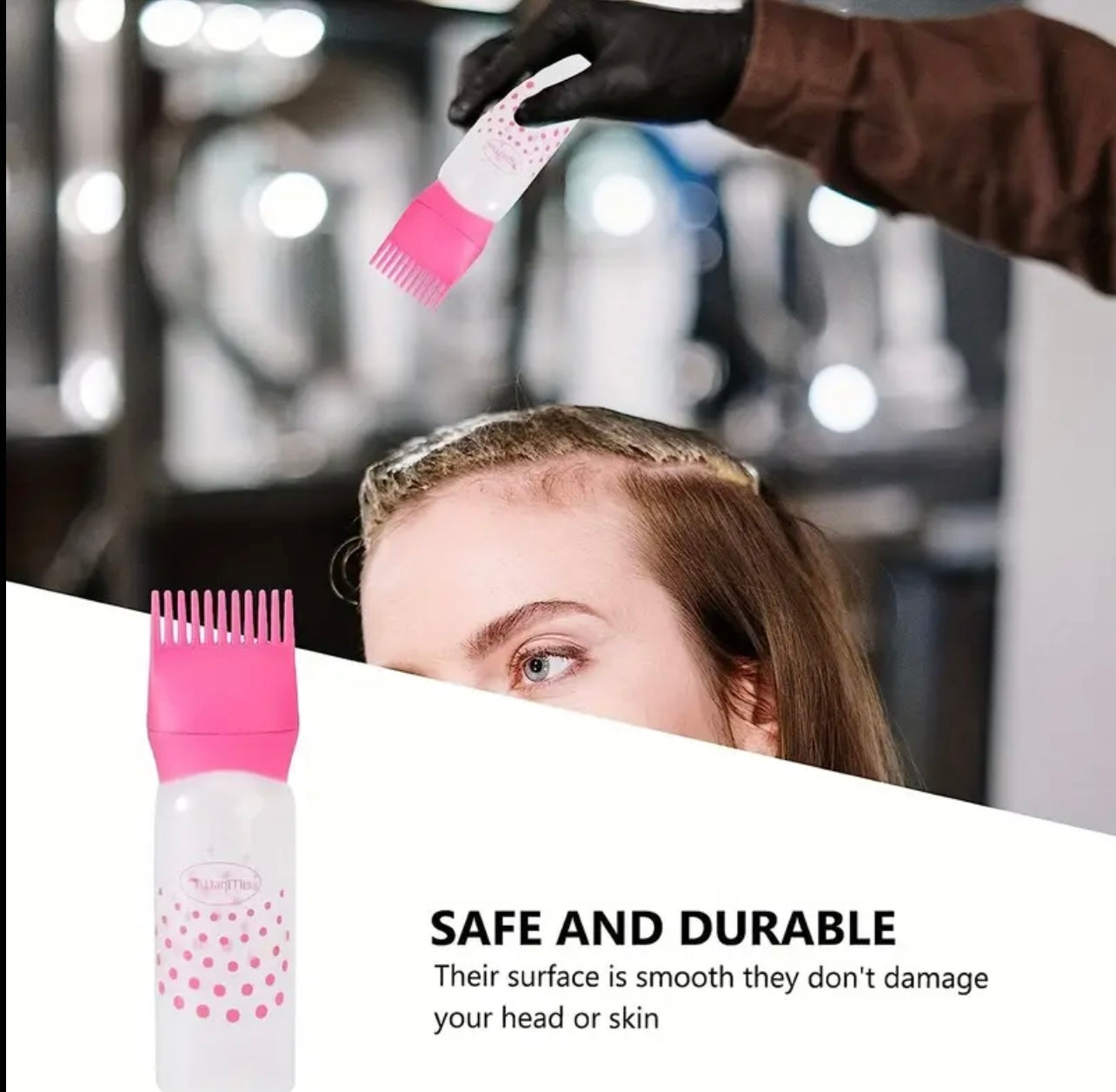 3pcs Hair Oil & Dye Brushes with Built-In Combs – Dot Design