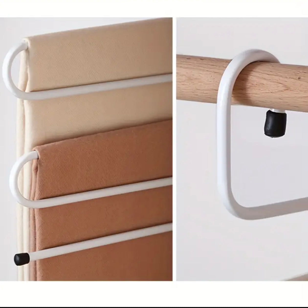 5-Layer Stainless Steel S-Shaped Pants Hanger – Non-Slip & Space-Saving Organizer