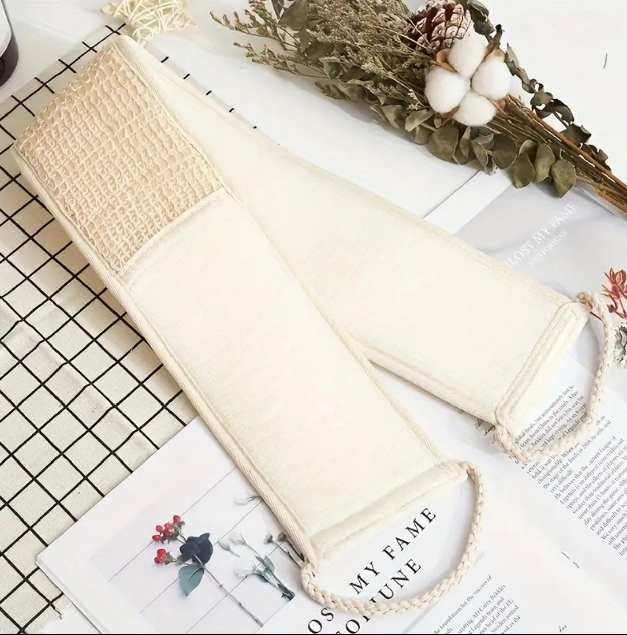 Stretch Back Strip Double-Sided Bath Towel – Soft & Absorbent