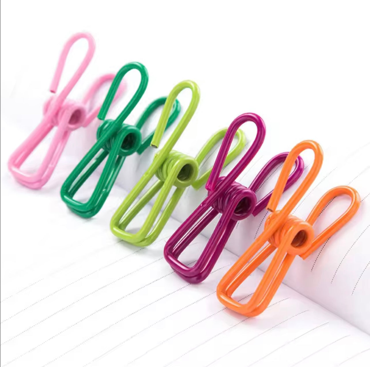 12 Assorted Color Clothespins – Versatile Steel Wire Clips for Home & Kitchen