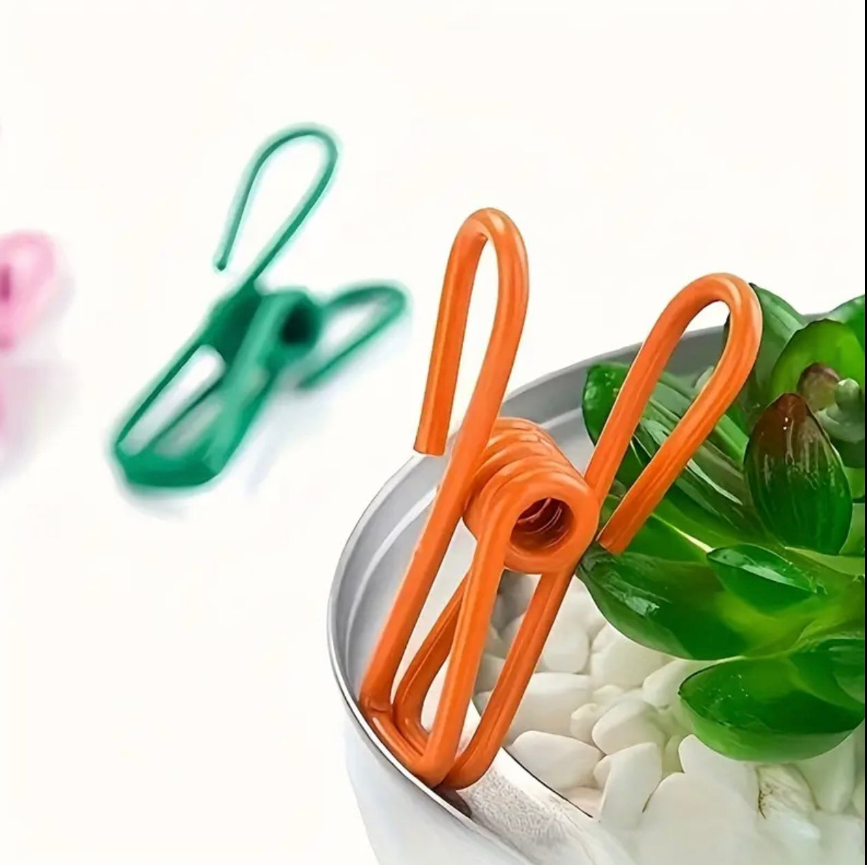 12 Assorted Color Clothespins – Versatile Steel Wire Clips for Home & Kitchen
