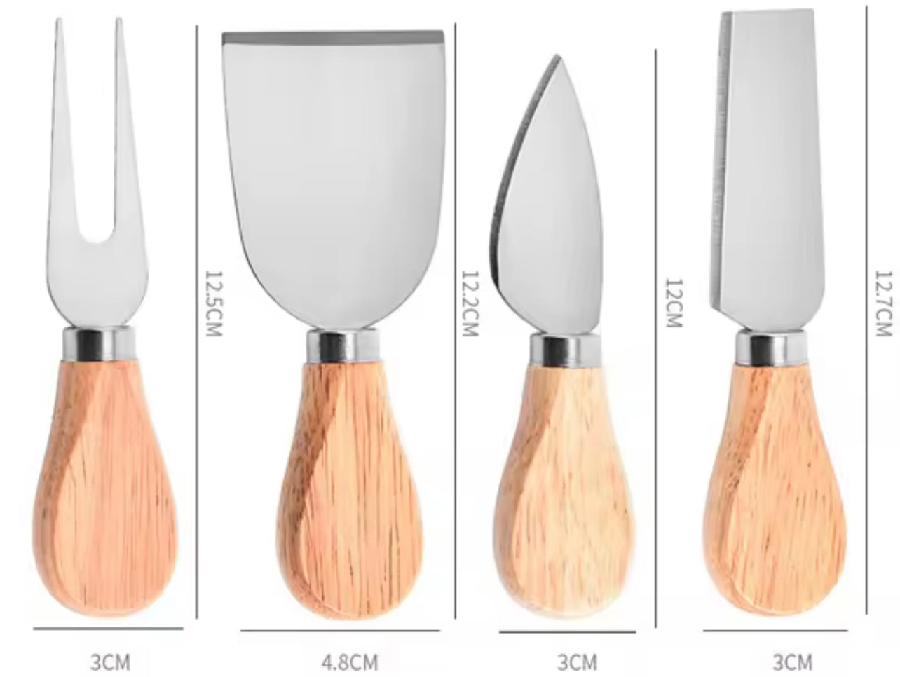 4pcs Wooden Cheese Spreader Set – Mini Butter & Cheese Knives