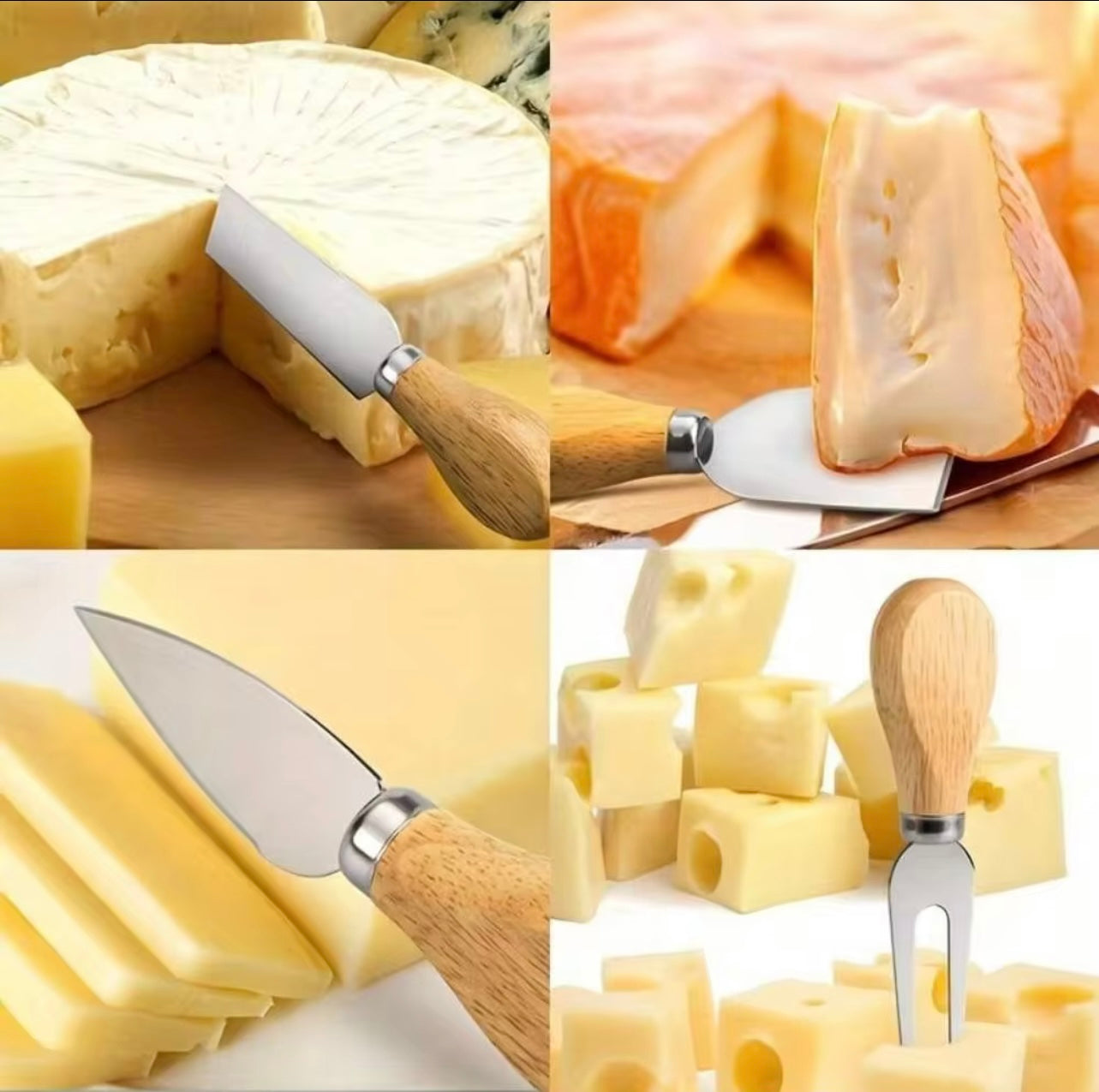 4pcs Wooden Cheese Spreader Set – Mini Butter & Cheese Knives