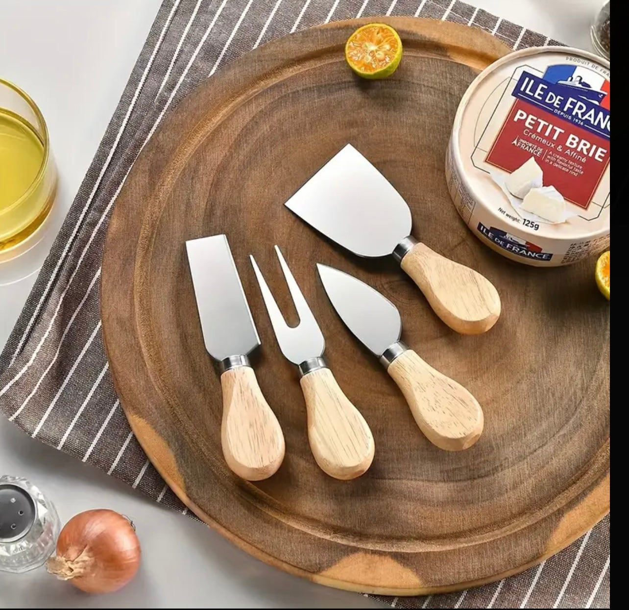 4pcs Wooden Cheese Spreader Set – Mini Butter & Cheese Knives