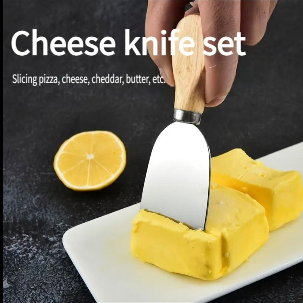4pcs Set of Wooden Cheese Spreaders, Wooden Handle Butter Knife Suitable for Cheese Kit, Mini Cheese Knife