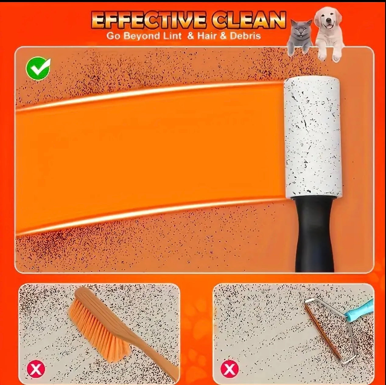 Reusable Lint Remover, Lint Roller with 3 Extra Refill Rolls