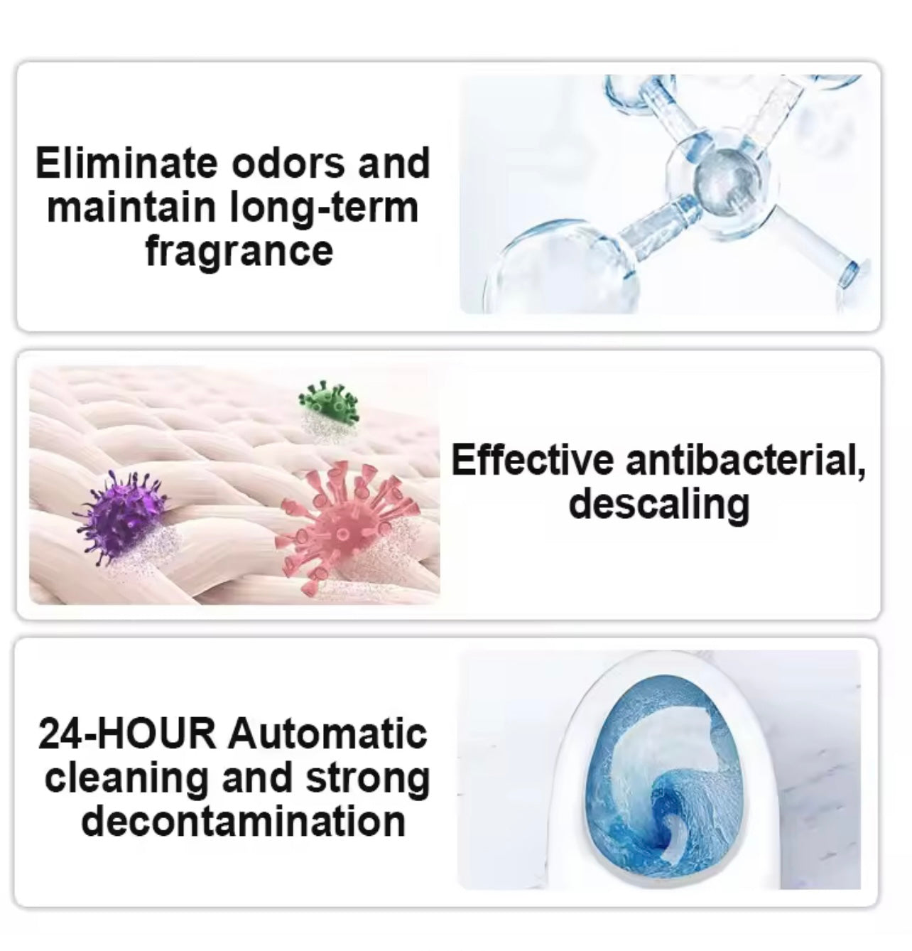 5pcs Automatic Toilet Cleaner – Effervescent Rose Blue Tablets for Fresh & Clean Toilets