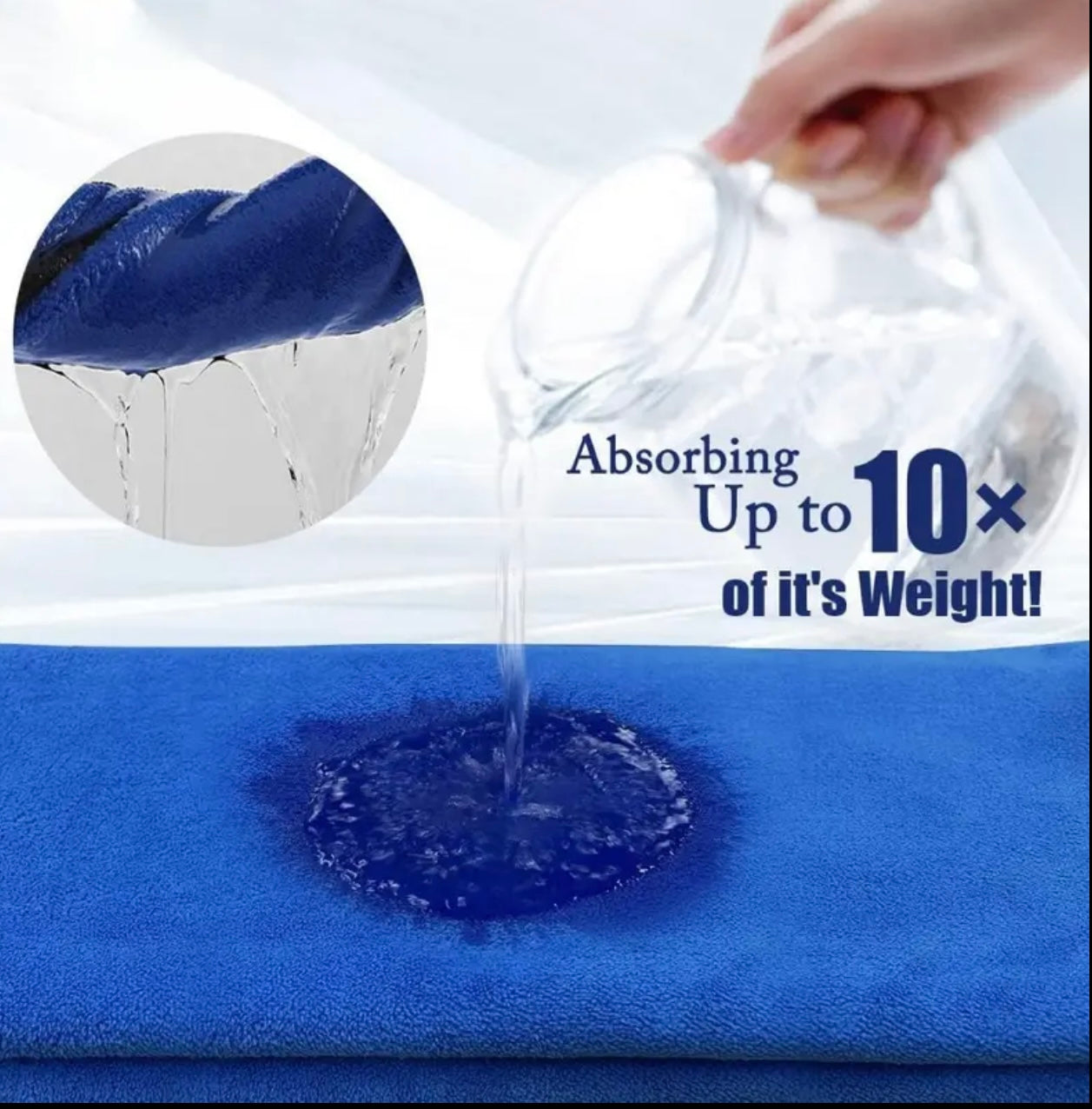 4pcs Super Absorbent Microfiber Chamois Towels Ultra Thick Car Detailing Cloths