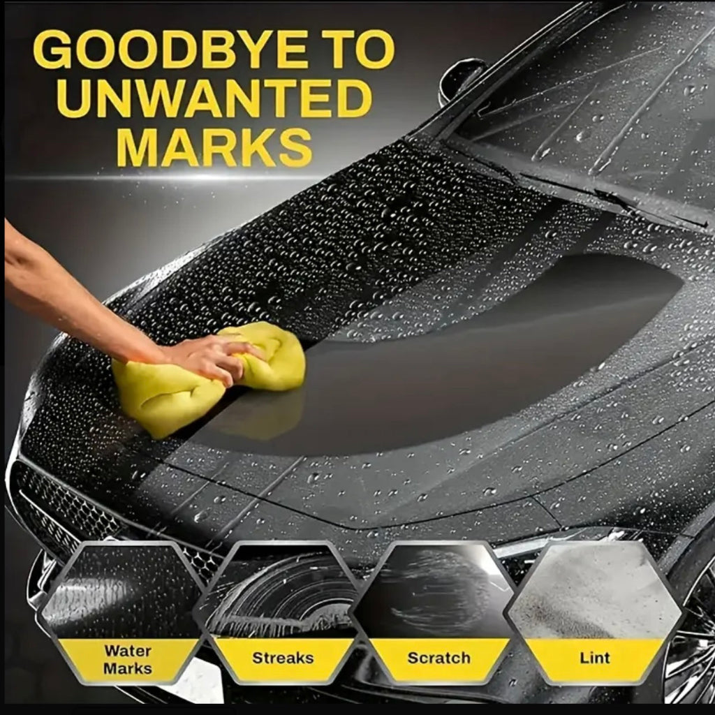 Ultra-Absorbent Chamois Car Cleaning Towel - Quick Dry, Scratch-Free & Reusable for Efficient Auto Cleaning