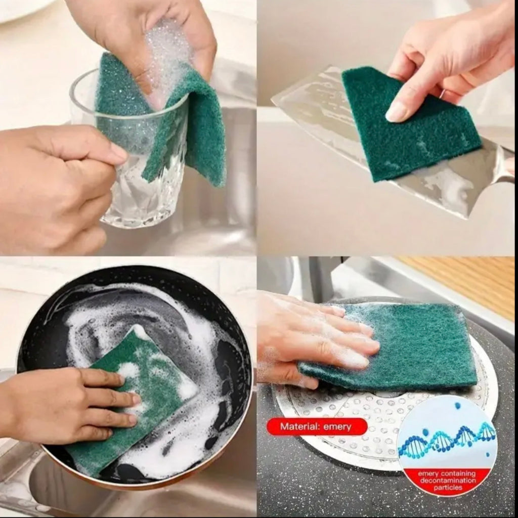 10pcs Green Ultra-Fine Fiber Cleaning Sponge β Retro Style Kitchen Cleaner