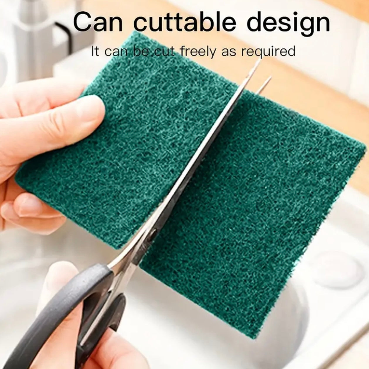 10pcs Green Ultra-Fine Fiber Cleaning Sponge – Retro Style Kitchen Cleaner