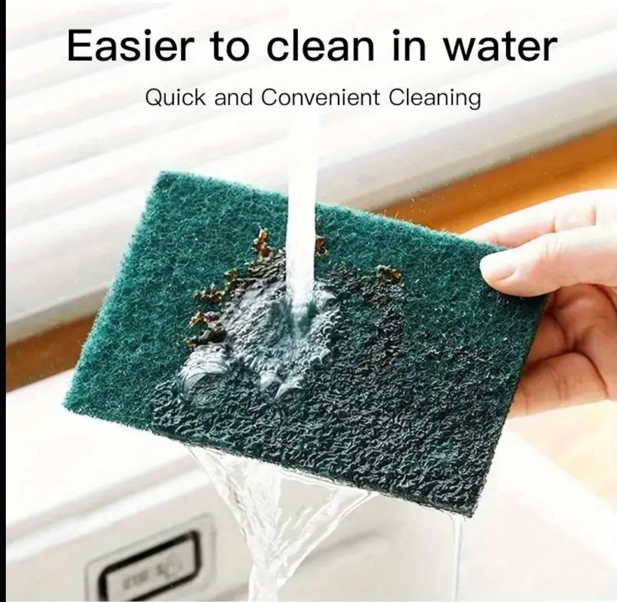 10pcs Green Ultra-Fine Fiber Cleaning Sponge – Retro Style Kitchen Cleaner