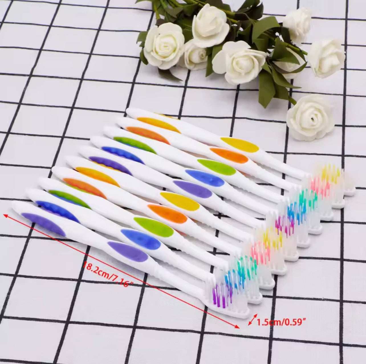 6-Piece Medium Hardness Toothbrush Set – Colorful, Efficient, and Family-Friendly
