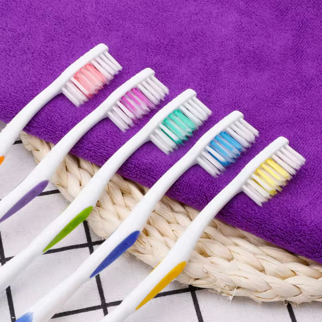 6-Piece Medium Hardness Toothbrush Set – Colorful, Efficient, and Family-Friendly