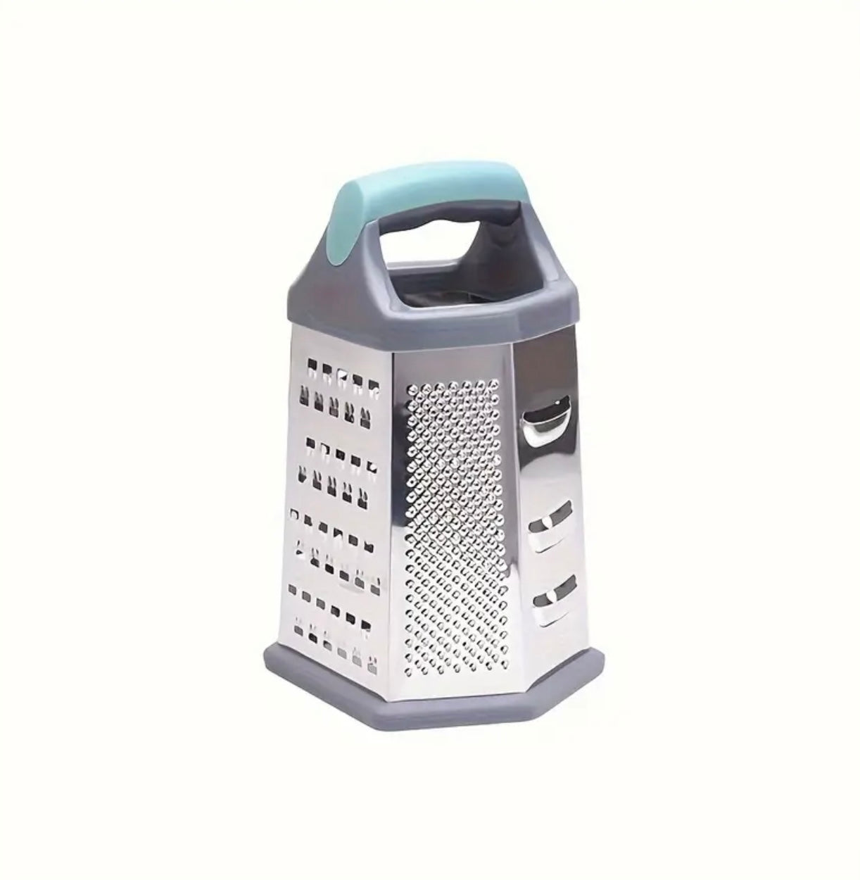 مبشرة متعددة الجوانب من الفولاذ المقاوم للصدأ بمقبض مزدوج اللون - أداة مطبخ للخضروات والجبن والثوم