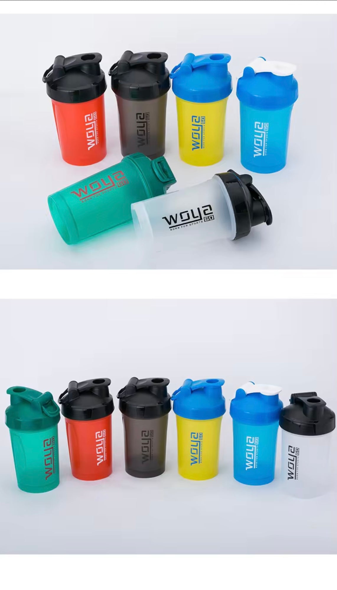 زجاجة شيكر بروتين خالية من مادة BPA – طبقة مزدوجة مع خلاط من الفولاذ المقاوم للصدأ