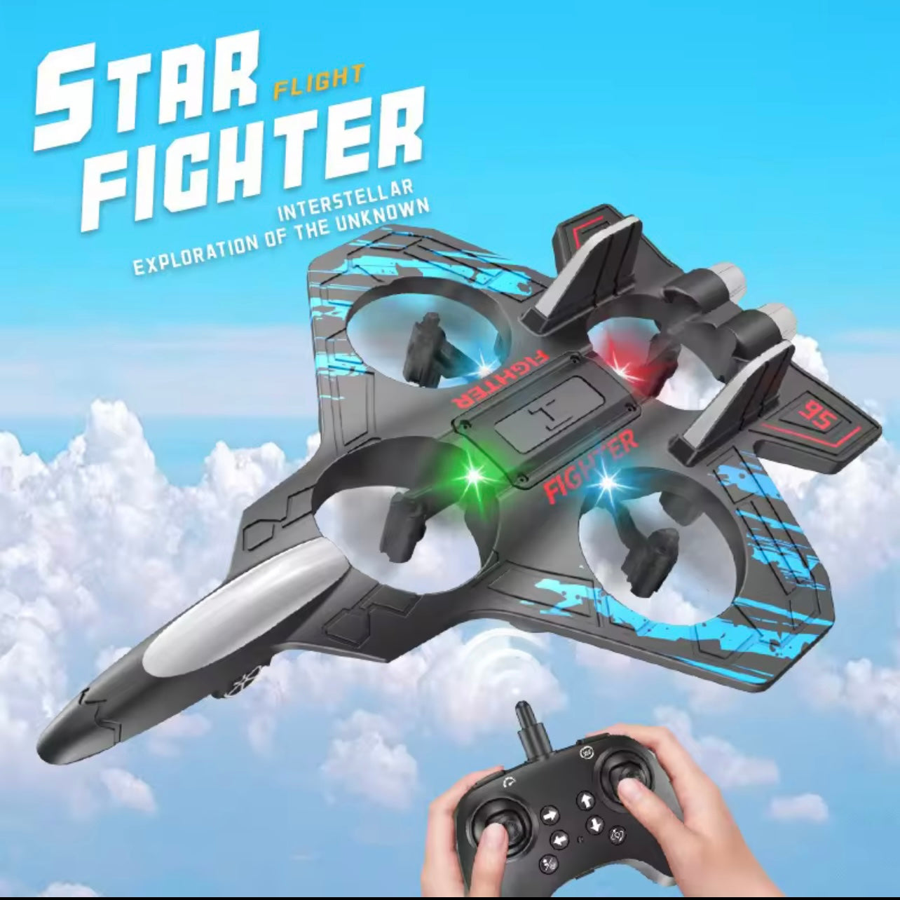 360° Circling 6channel RC Fighter Jet Foam Plane Toy with Light 2.4G Stunt EPP Airplane Remote Control Flying Model for Kids
