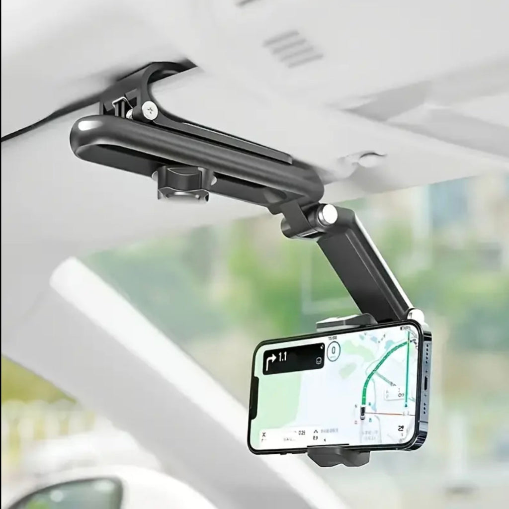 360° Rotatable Car Sun Visor Mobile Phone Holder – Universal Navigation Bracket