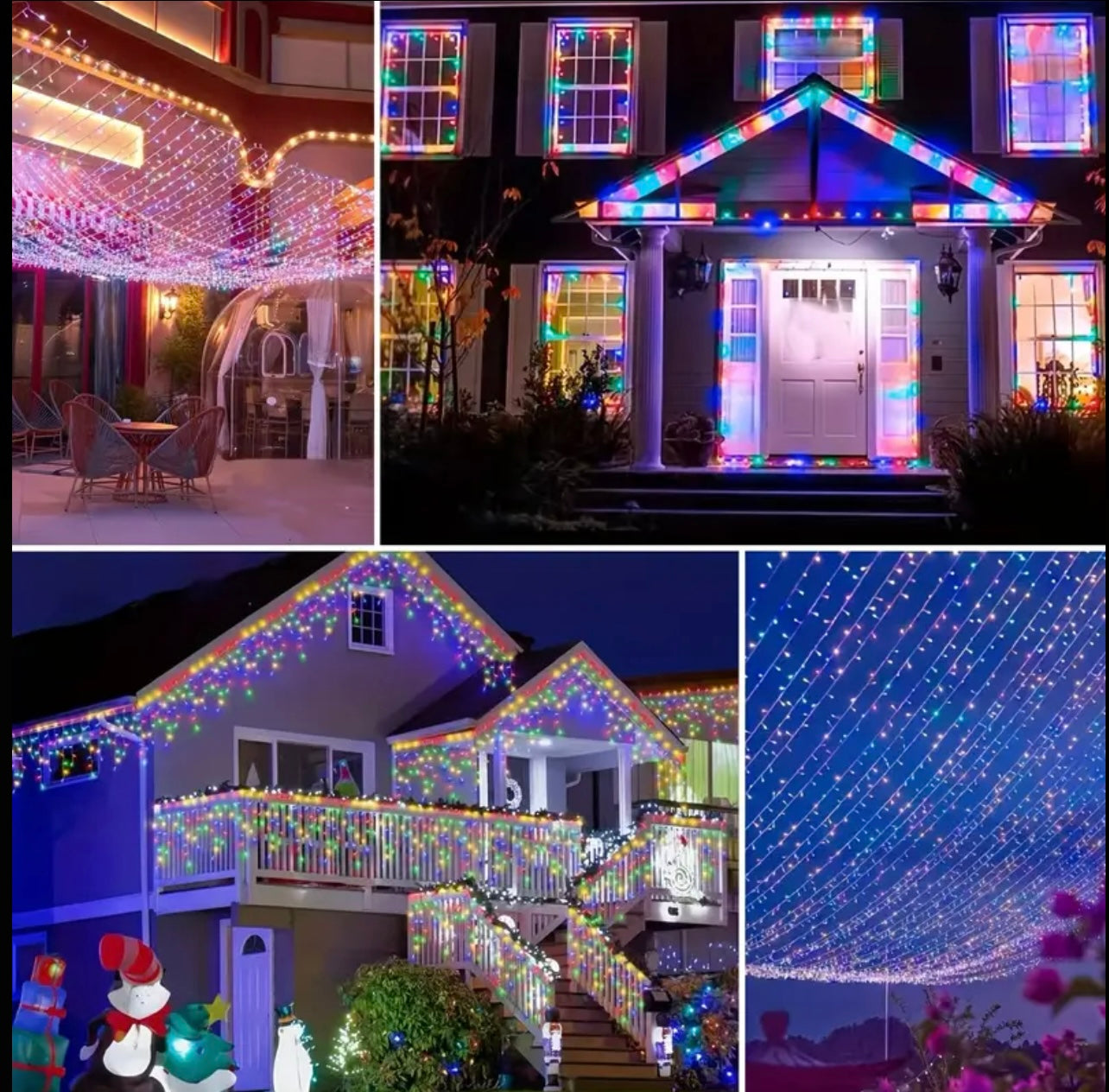 200 مصباح LED بطول 10 أمتار - ساطعة للغاية، موفرة للطاقة مع قابس آمن ذو 3 دبابيس للاستخدام الخارجي والداخلي