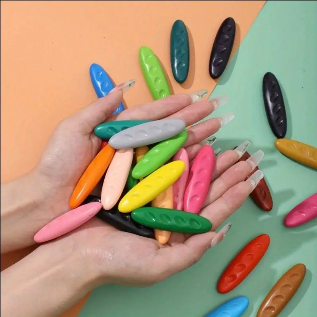 36-Color Peanut-Shaped Crayon Set, Easy-Grip, Multi-Colored for Drawing and Doodling, Ideal for Beginners and Teenagers