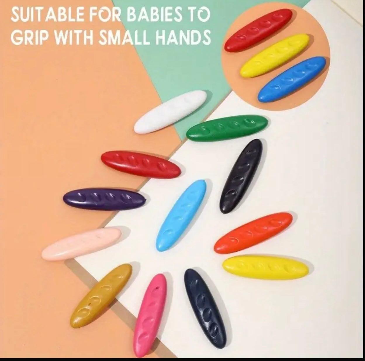 36-Color Peanut-Shaped Crayon Set, Easy-Grip, Multi-Colored for Drawing and Doodling, Ideal for Beginners and Teenagers