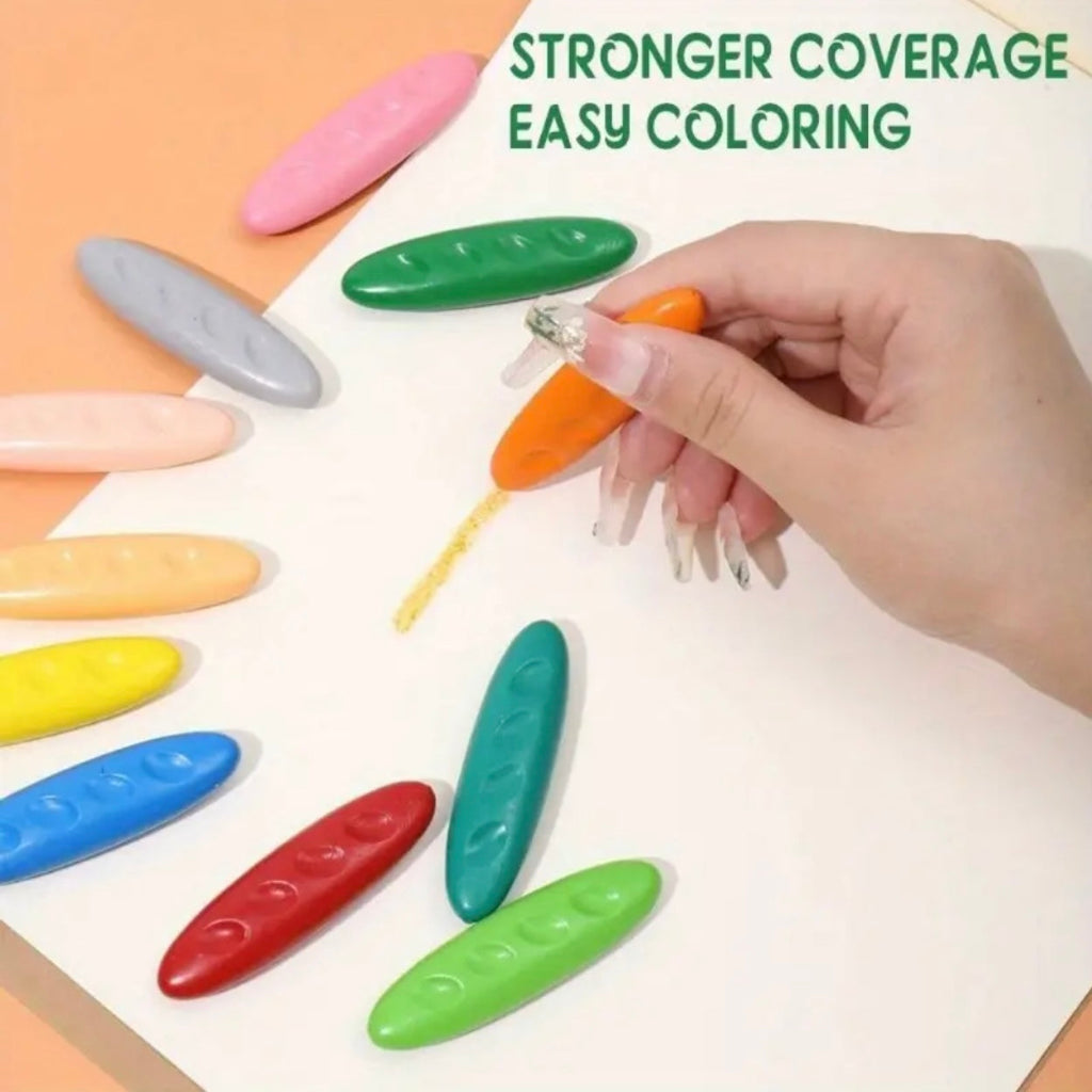 36-Color Peanut-Shaped Crayon Set, Easy-Grip, Multi-Colored for Drawing and Doodling, Ideal for Beginners and Teenagers