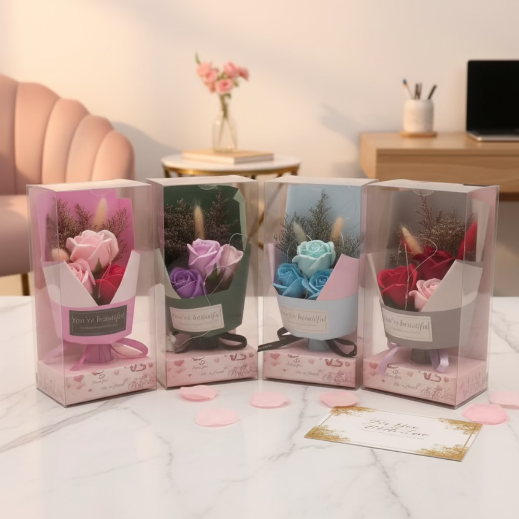 Elegant LED Rose Bouquet in Gift Box โ Timeless Expression of Love