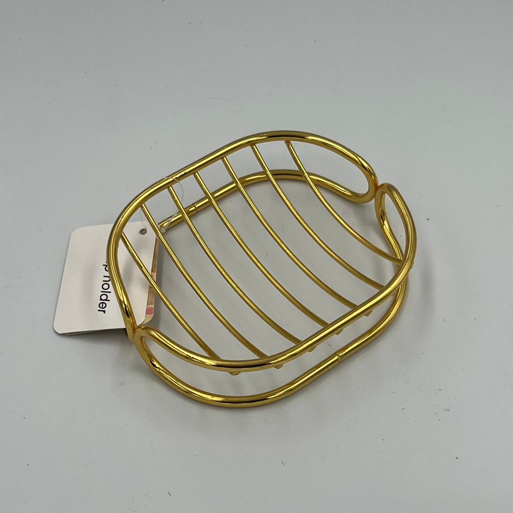 حامل طبق الصابون المعدني الذهبي - حامل صابون تصريف لإكسسوارات الحمام والمطبخ..