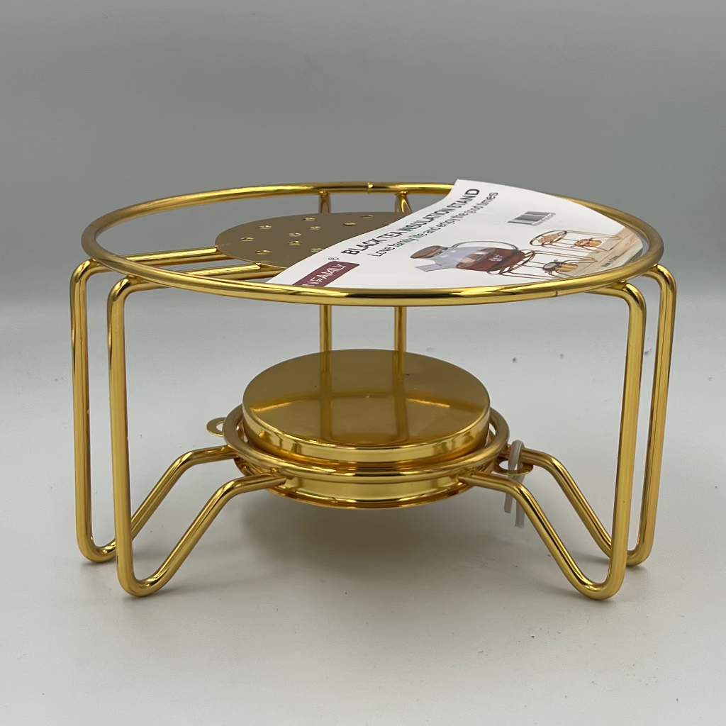 حامل عازل للشاي الذهبي والأسود الأنيق - حافظ على دفء إبريق الشاي الخاص بك بأناقة