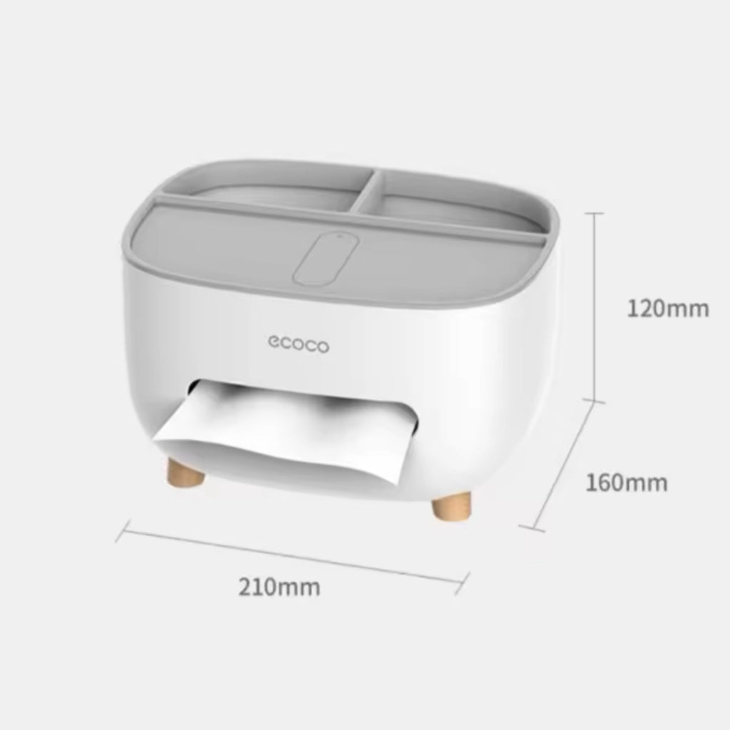 Ecoco Desktop Tissue Box Office Living Room High-end Light Luxury Tissue Box Multi-functional Storage Box Tissue Box Holder