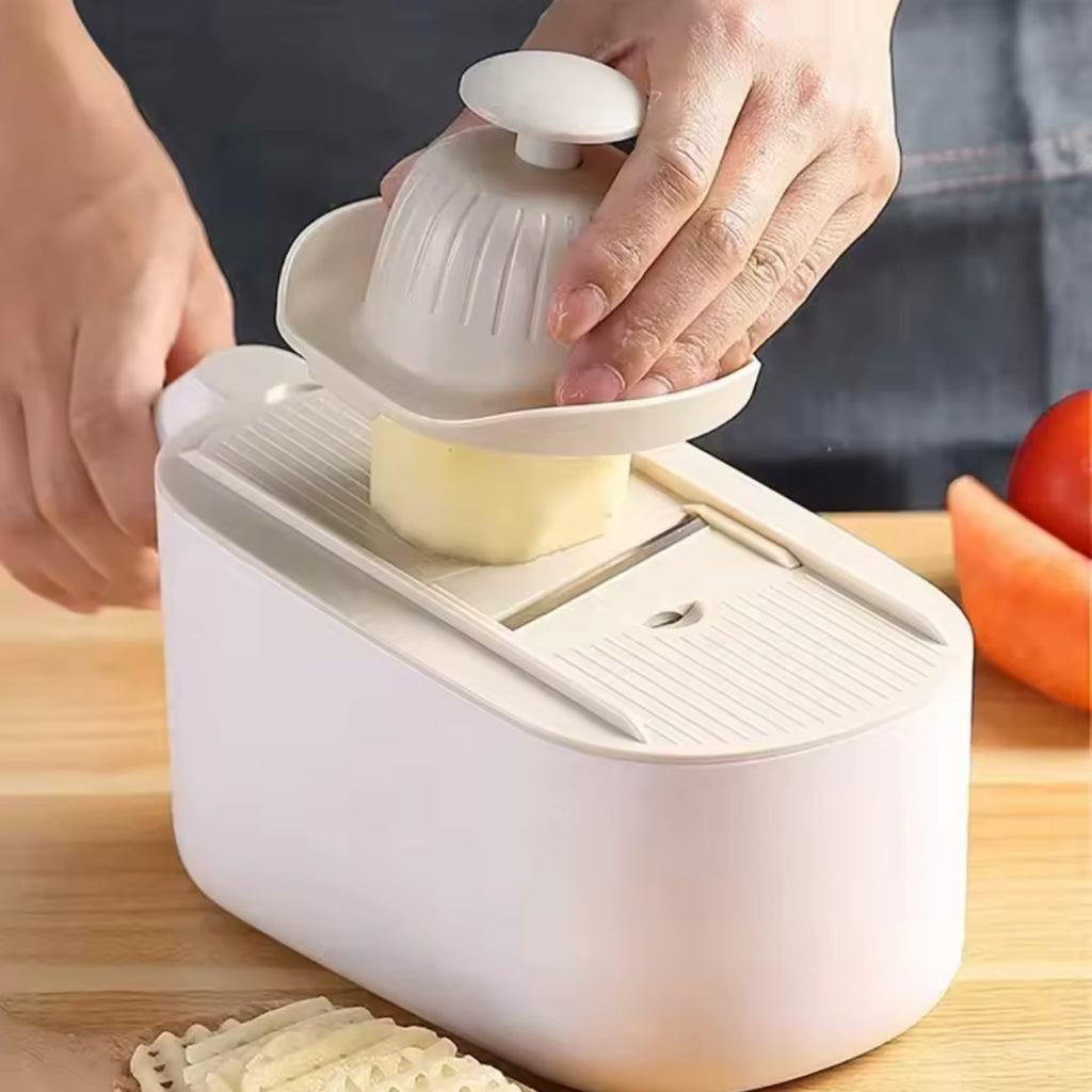 Ecoco Multifunctional Kitchen Vegetable Cutter โ Potato Slicer, Salad Dicer & Grater with Storage Drain Basket