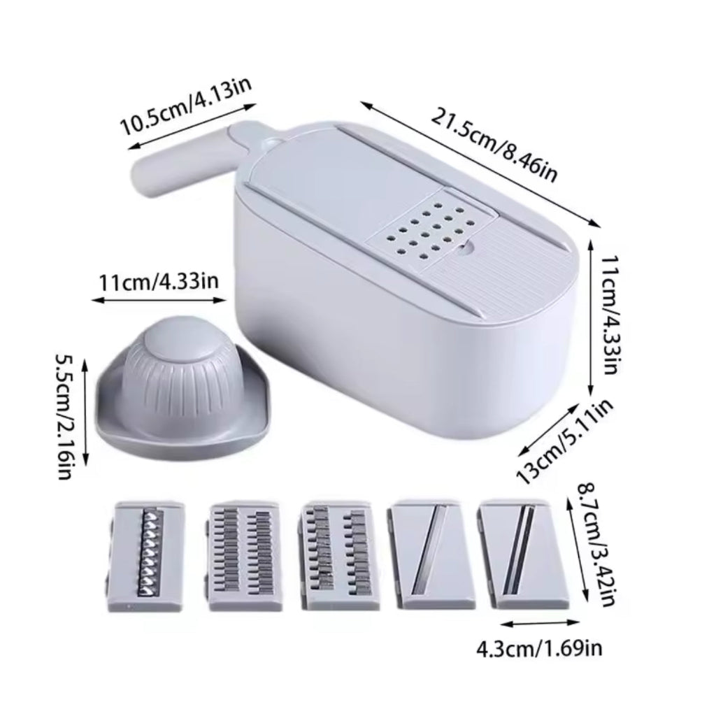 Ecoco Multifunctional Kitchen Vegetable Cutter – Potato Slicer, Salad Dicer & Grater with Storage Drain Basket