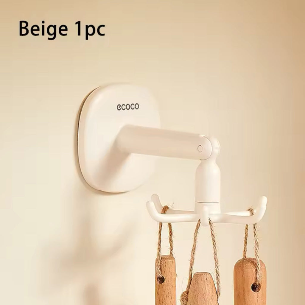 Ecoco Plastic Cookware Spoon Storage Rack β Wall-Mounted Self-Adhesive Kitchen Utensil Hanger