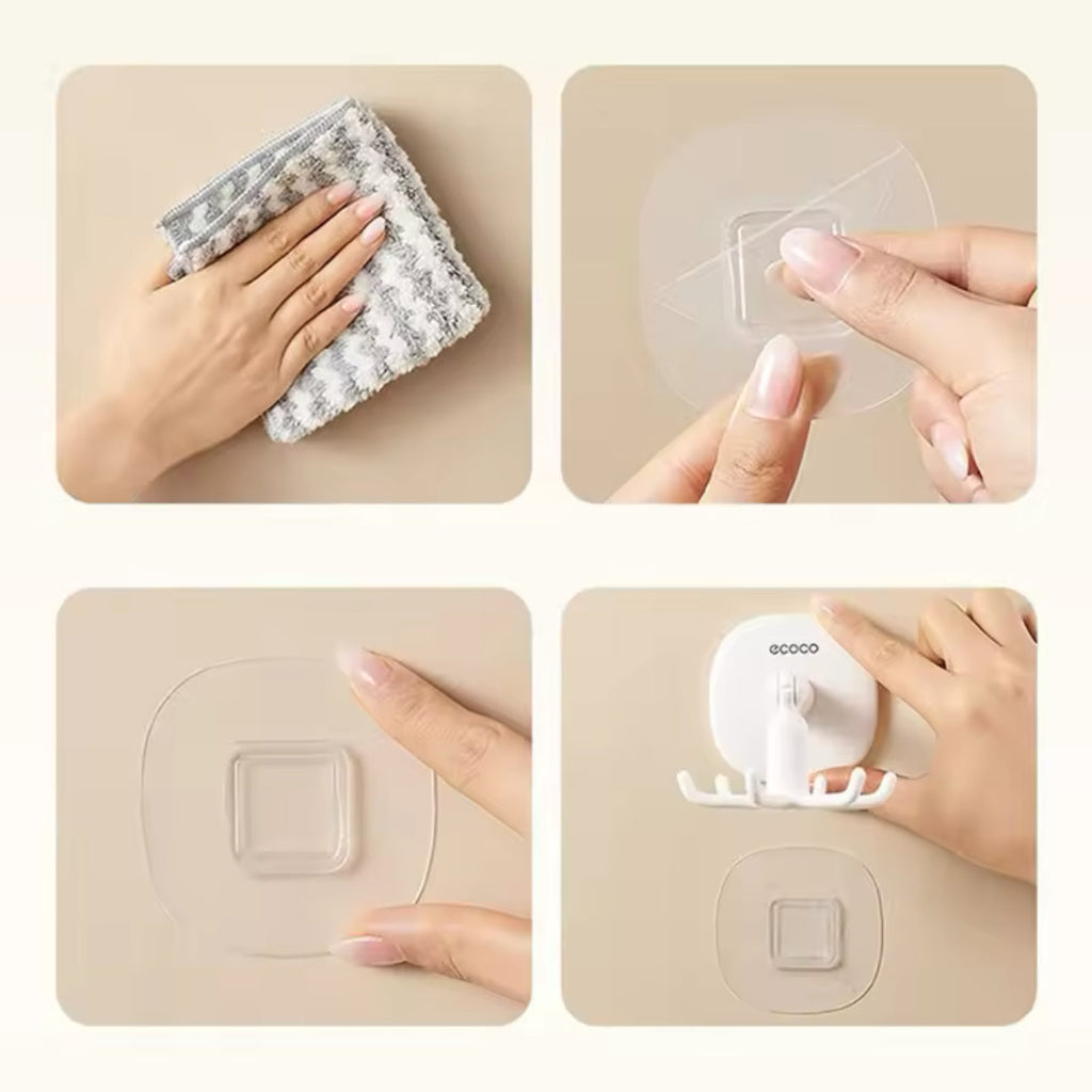 Ecoco Plastic Cookware Spoon Storage Rack – Wall-Mounted Self-Adhesive Kitchen Utensil Hanger