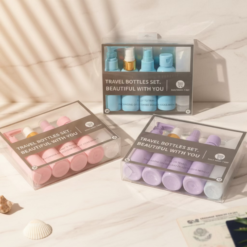 5Pcs Small Portable Travel Lotion Bottle Set, Suitable For Lotion, Face Cream, Cosmetics Samples, Liquid Foundation,