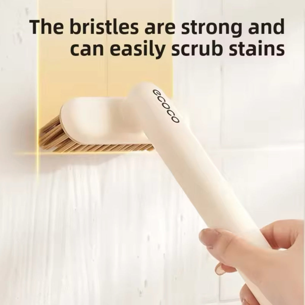 فرشاة تنظيف الحمامات والأرضيات 2 في 1 من إيكوكو - فرشاة صغيرة دوارة 360 درجة بمقبض طويل