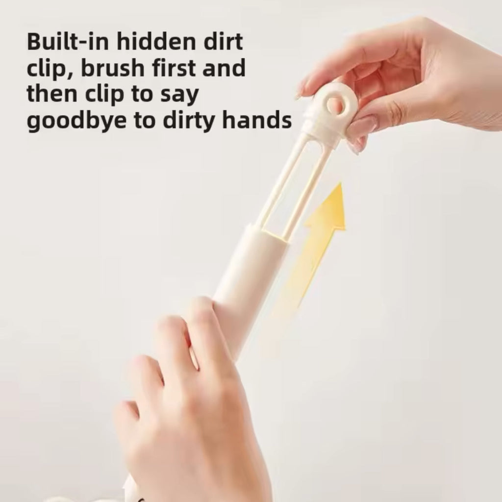 فرشاة تنظيف الحمامات والأرضيات 2 في 1 من إيكوكو - فرشاة صغيرة دوارة 360 درجة بمقبض طويل