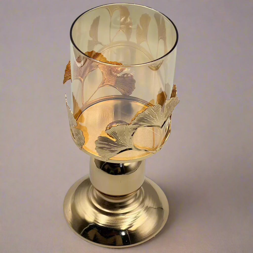 Romantic Golden Metal Windproof Candle Holder – Tabletop Decor